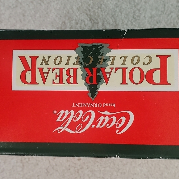 Coca Cola Polar Bear collection.  VINTAGE. NWT. downhill  sledder. Ornament - Picture 4 of 7